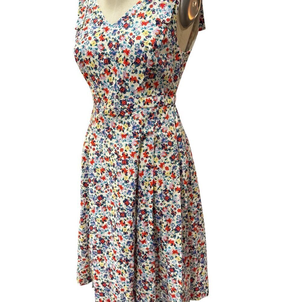 Liz Claiborne Floral Cotton Summer Dress Women’s Size 4 - Picture 4 of 5
